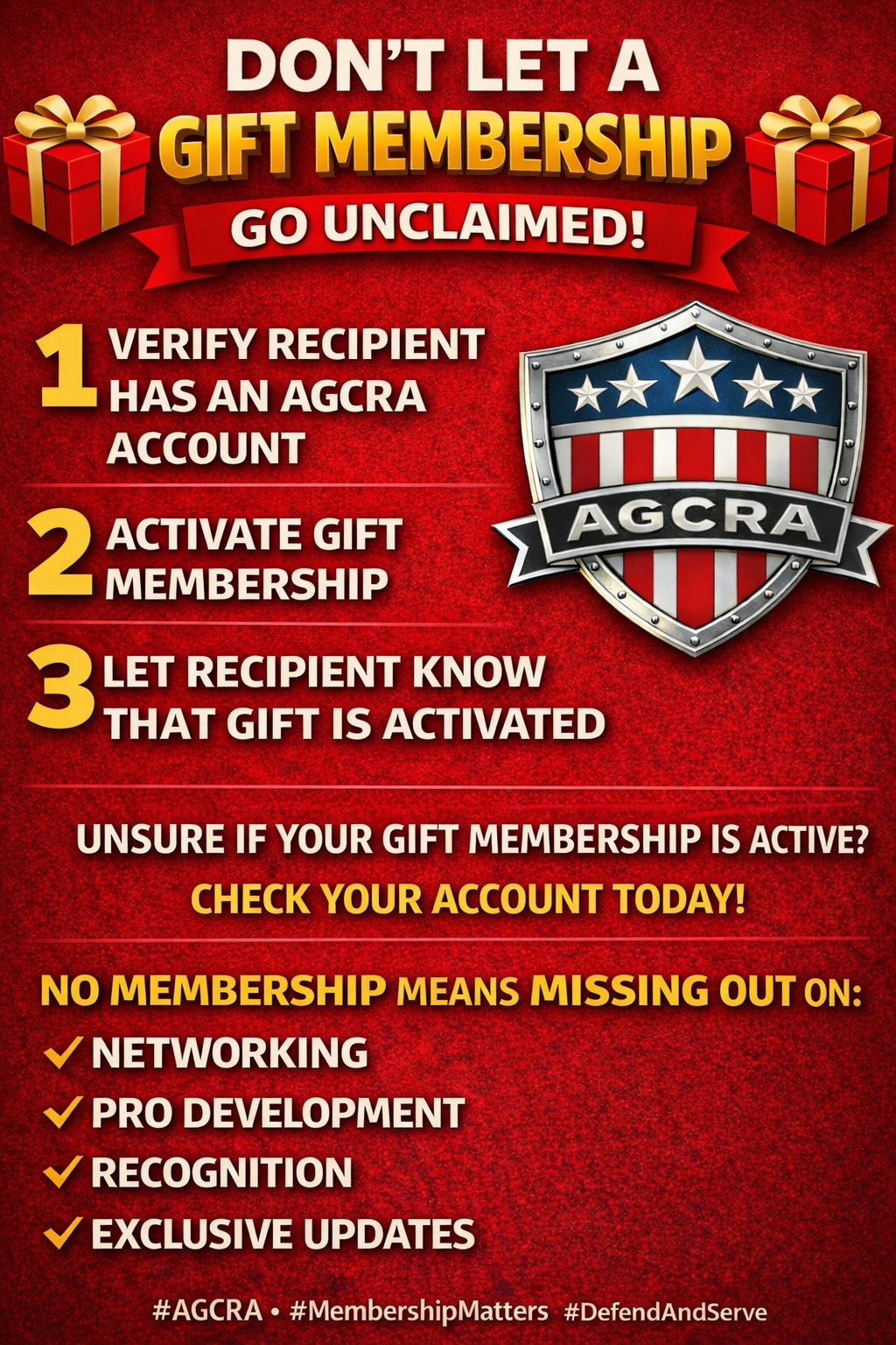 How to Ensure Your AGCRA Gift Membership Is Properly Activated